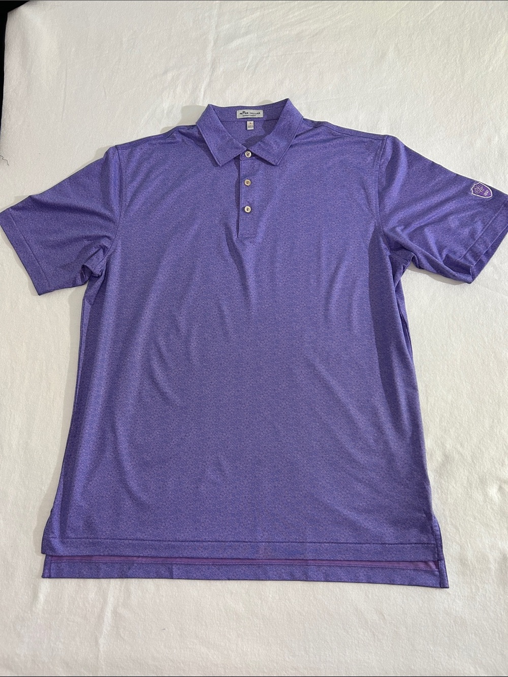Peter Millar Summer Comfort Polo Shirt Purple Blue Patterned Golf resort wear